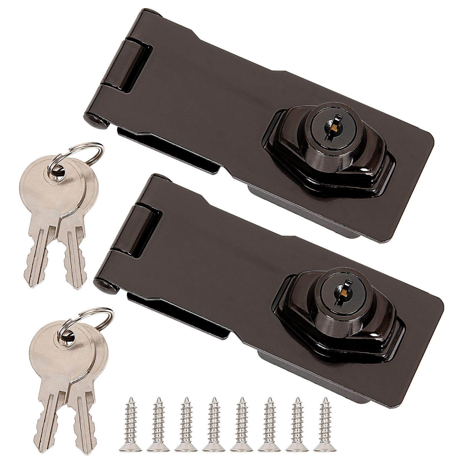 Buy 2 Pcs 4 Inch Keyed Hasp Lock, Twist Knob Hasp Locks Keyed Different