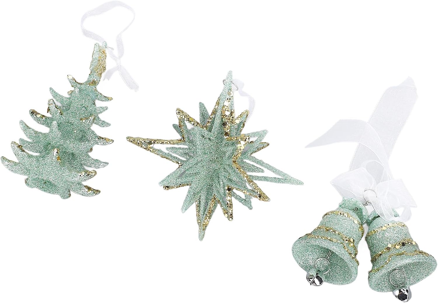 Xmas Tree Hanging Ornaments Innovative Festive Design Holiday Decorative Bell Star Pendant for Home Shopping Malls Offices Made of Durable PP Material 3pcs Set