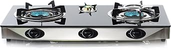 NJ NGB-S3 Indoor Gas Stove - 3 Burner Portable Gas Hob LPG Cooker Camping Cooktop 7.8kW