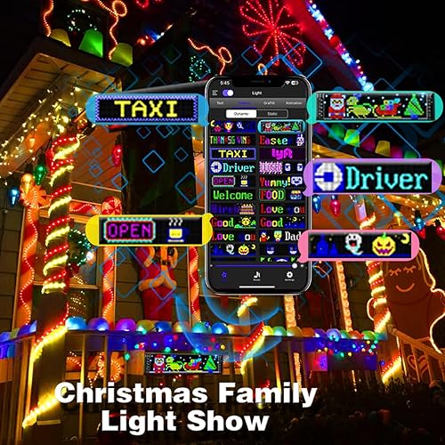 Miniatura 4 de Letreros LED para coche RGBW, panel flexible de desplazamiento de animación con patrón de texto personalizado, pantalla de control de aplicación USB