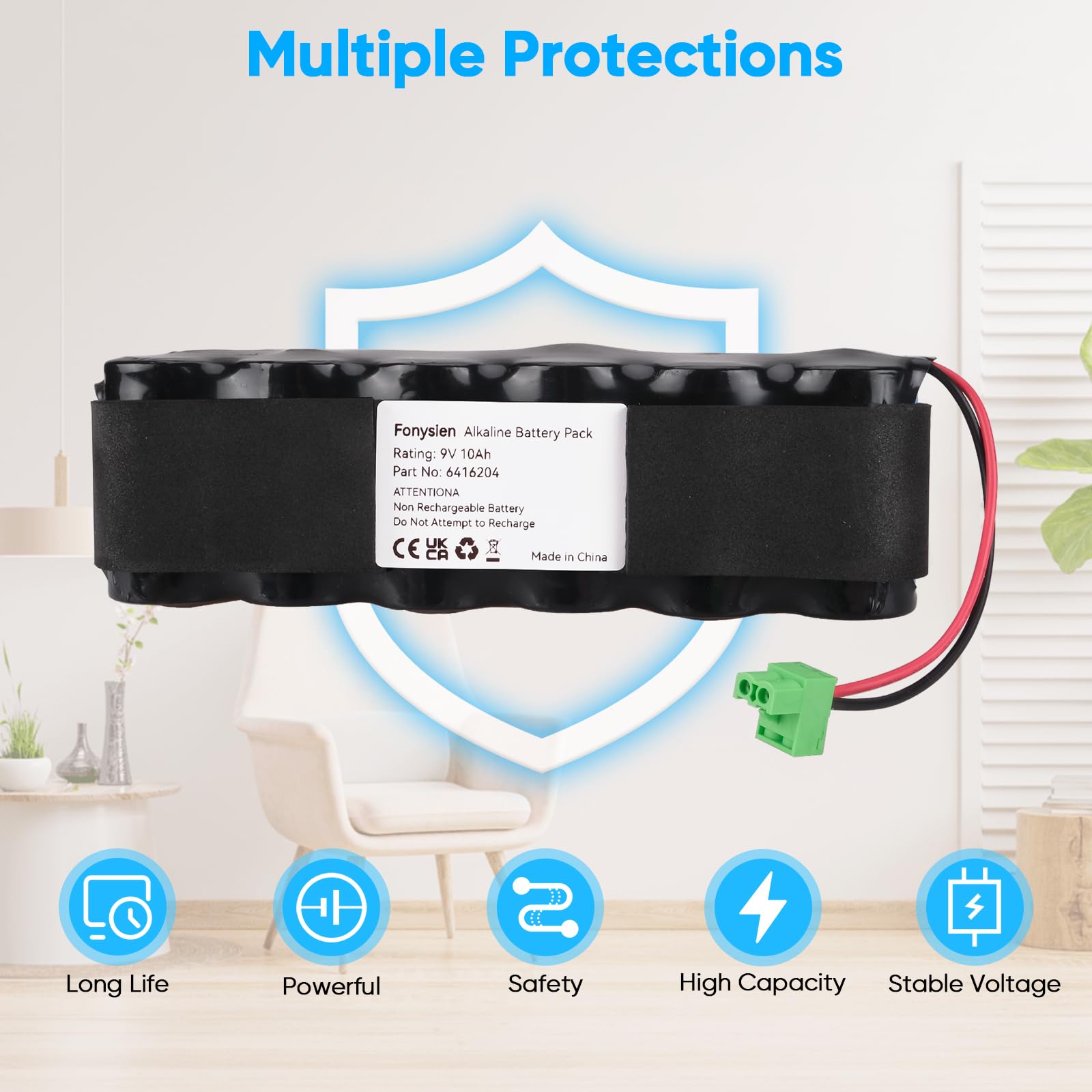 BPX 6416204 Batterie Compatible avec SEFRX 6416204 Sirène, Delta Dore, Tyxal SIRX, SERX, SEFX, SEFRX, Syderal SE Sirène, BPX 6401021, 6416204, Bat 16204, 1285001, 64040145, 6404016