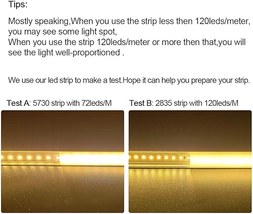 Miniatura 5 de HAMRVL Paquete de 6 difusores de canal LED de 1 pie de aluminio negro con cubierta blanca Mliky en forma de V de 0.630 x 0.630 in, tira de luces LED