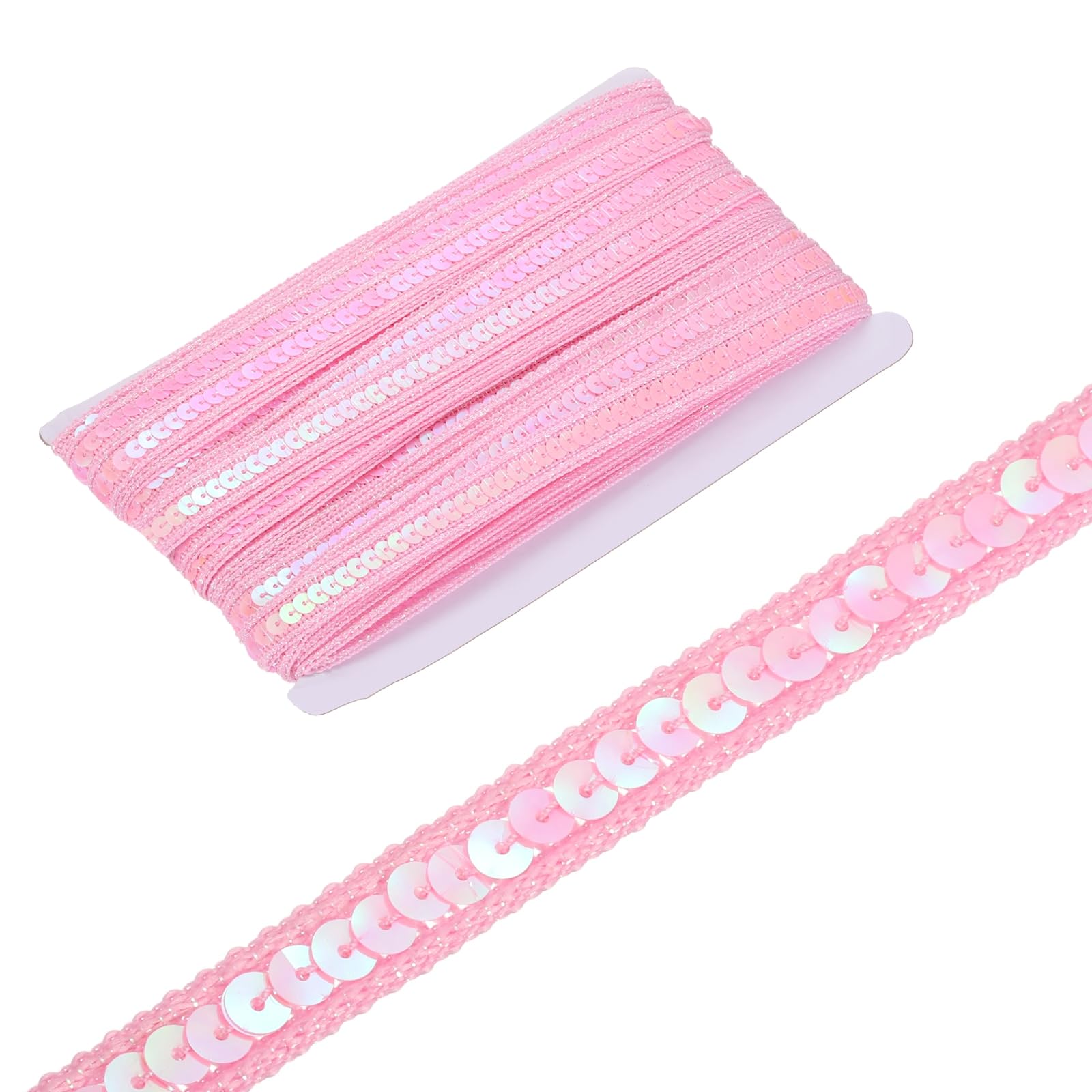 Ruban à paillettes rose de 1,3 cm x 38,9 m pour mercerie et couture