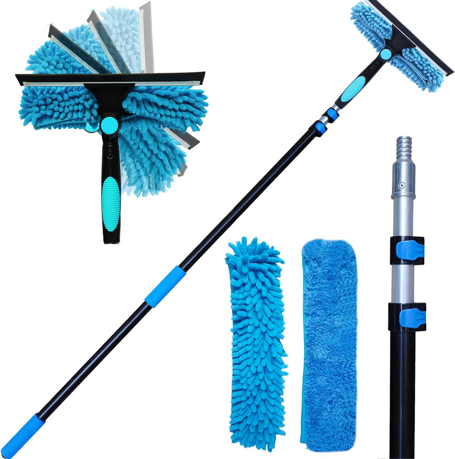 SINYUM 2-in-1 Window Squeegee Duster