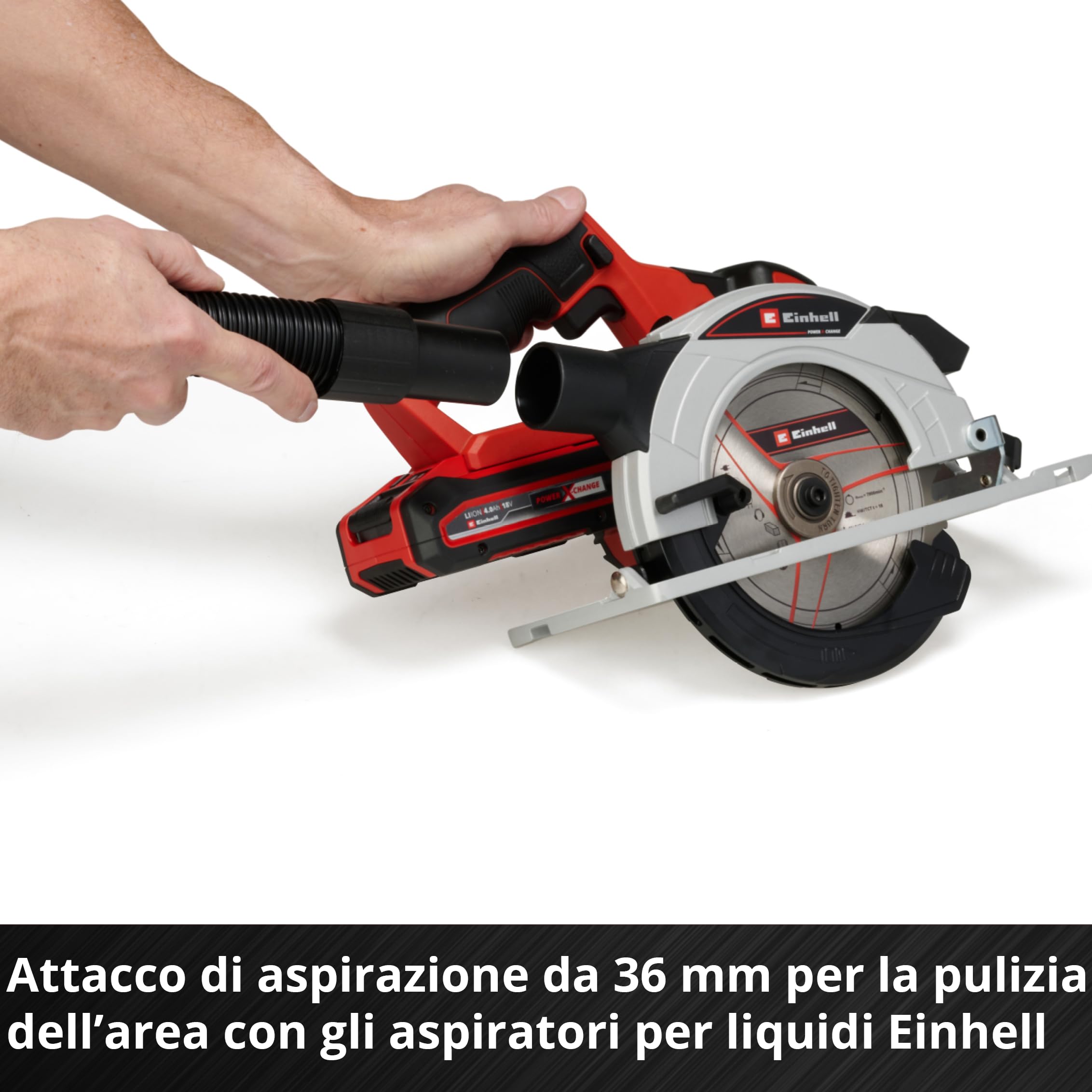 Einhell 4331207 Circolare Fili Te-CS 18/165-1 Li-Solo Power X-Change (Tavolo per Sega Realizzato in Alluminio, Montaggio Semplice Attrezzi, Fornito Senza Batteria o Carico)