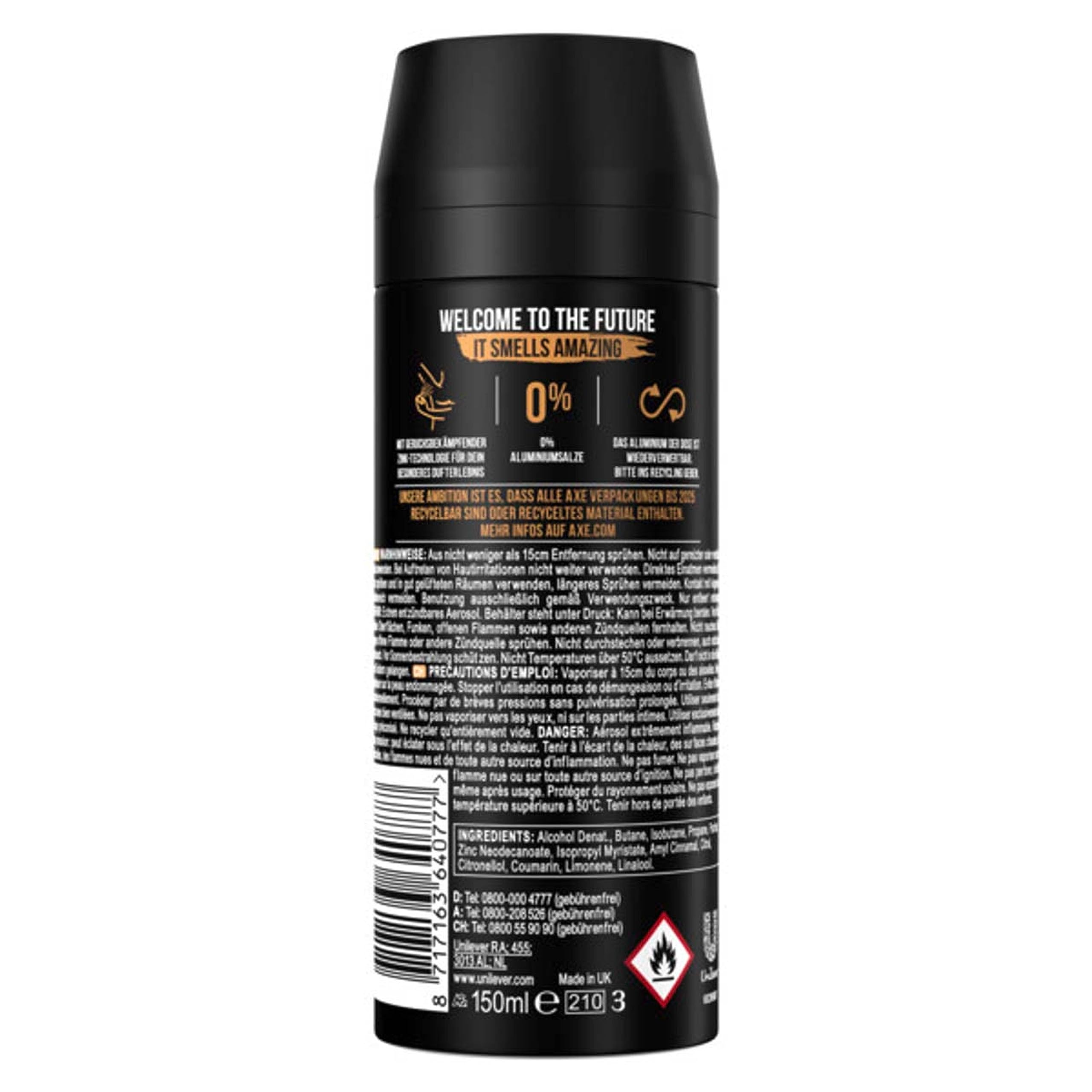 AXE Bodyspray Dark Temptation Deo Deospray Deodorant Spray Herren Männer Men ohne Aluminium 24x 150ml