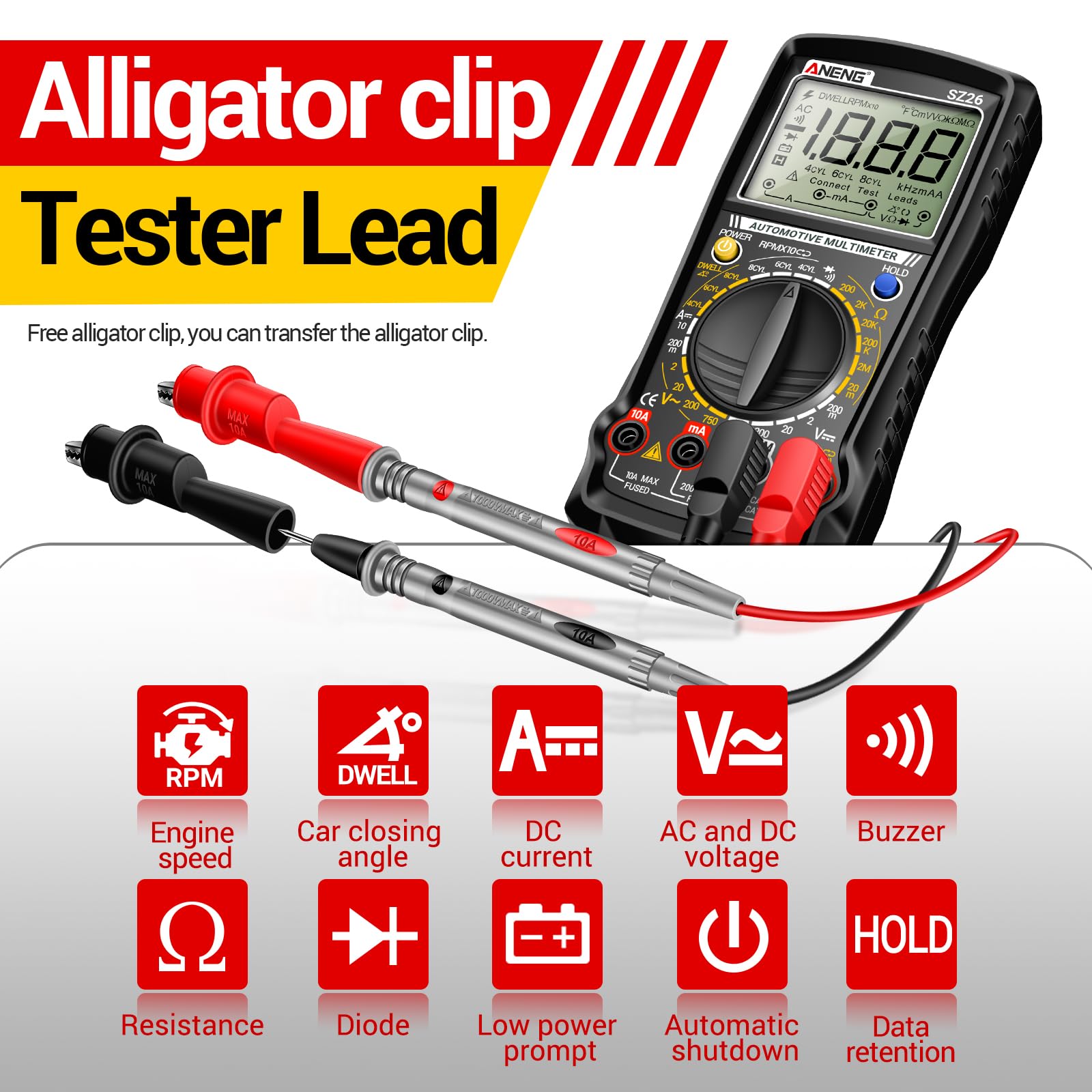 ANENG SZ26 Multimeter - Engine Analyzer & Tachometer -2 ANENG SZ26 Multimeter - Engine Analyzer & Tachometer -2