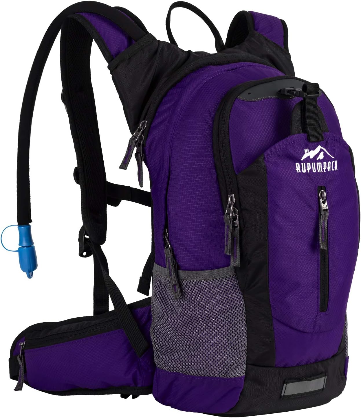RUPUMPACK RUPUMPACK Insulated Hydration Backpack Pack with 2.5L BPA Free Bladder - Keeps Liquid Cool up to 4 Hours, Lightweight Daypack Water Backpack for Hiking Running Cycling Camping, 18L (Purple)