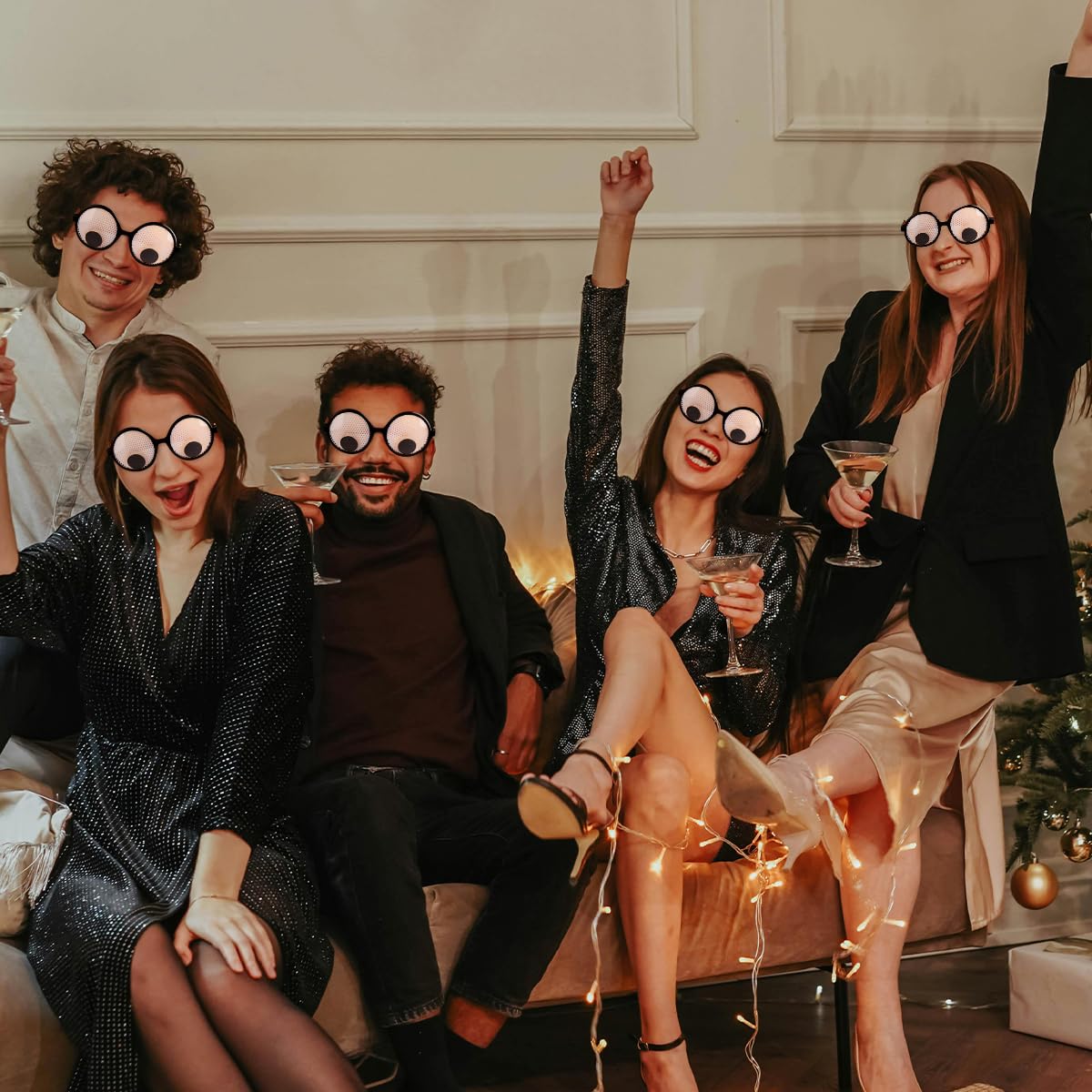 Lotsdonxia 3PCS Quirky Swivelling Eyeball Glasses Creative Selfie Round Frame Glasses Suitable for Personalised Prom Party Photo Props - Image 4