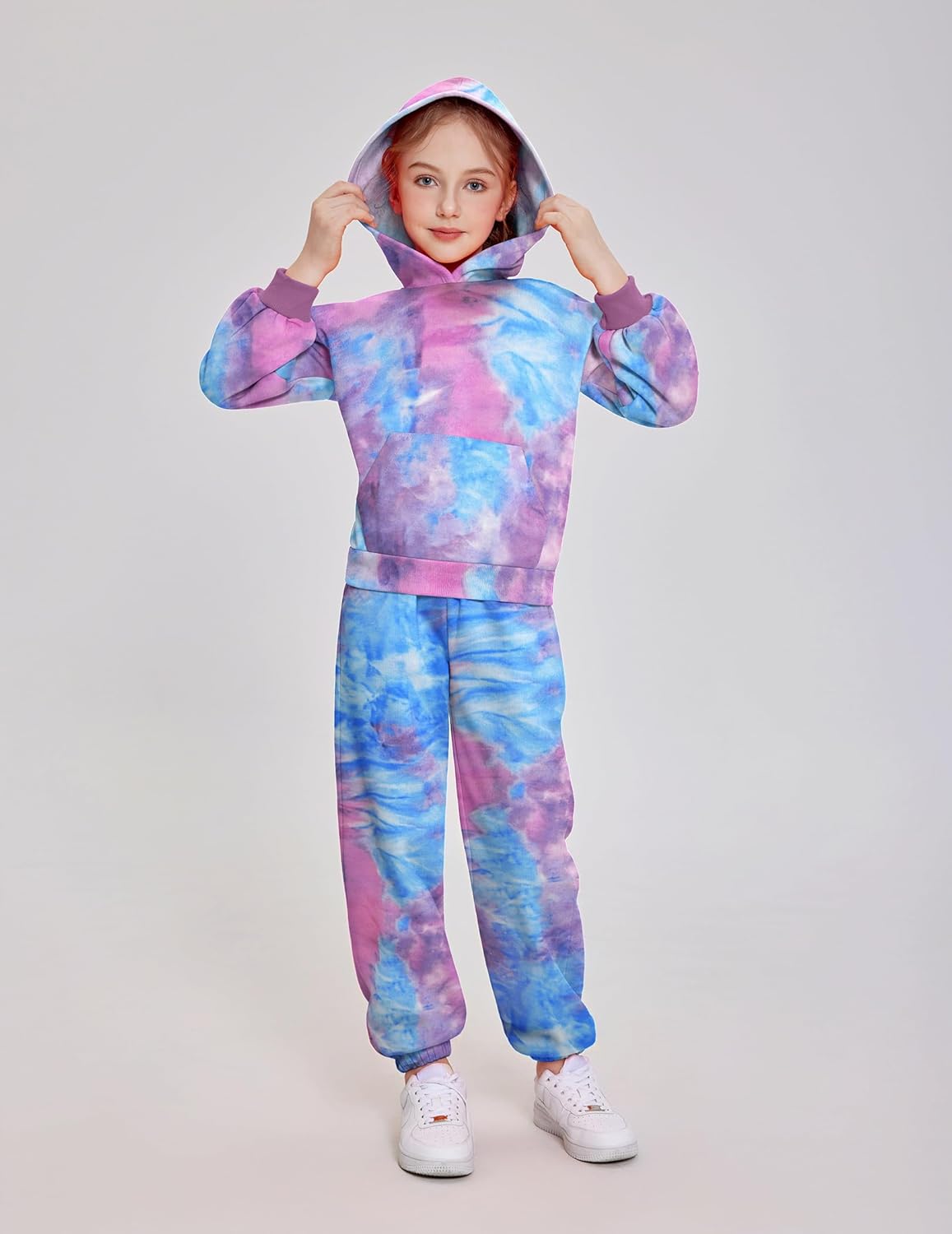 Arshinet Girls 2 Piece Outfits Hoodie Sweatsuit Sets Oversized Sweatshirt and Baggy Fall Fashion Sweatpant with Pockets - Image 5