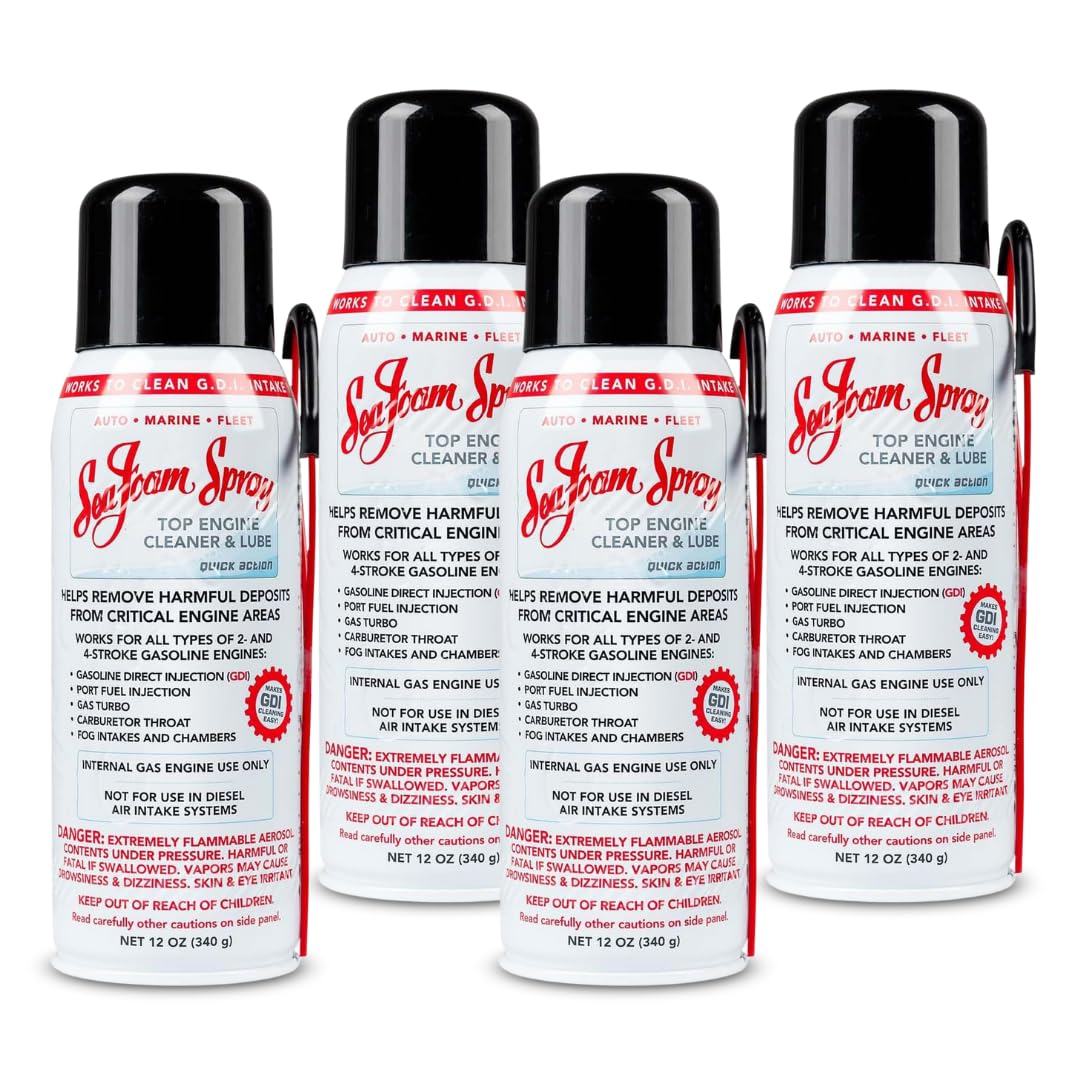 Upper Engine & Intake System Cleaner Spray – 4 Cans (48 oz / 1.36 kg Total) | Removes Carbon, Gum & Sludge | Helps Restore Idle Smoothness & Combustion Efficiency