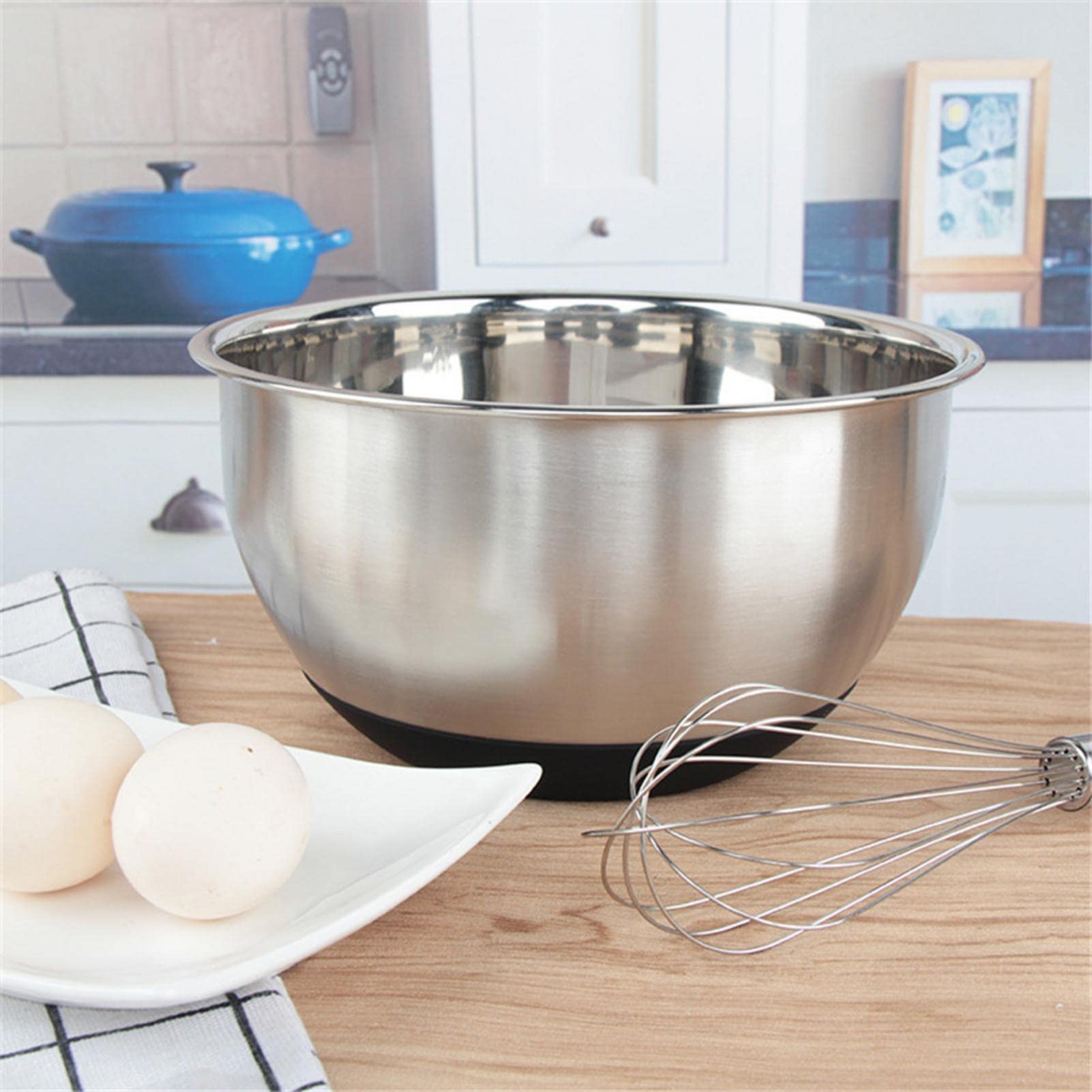 Saladiers En Acier Inoxydable - Premium Bol Inox Mélangeurs, Bol À Céréales Mesures Graduées, Base En Silicone Antidérapante, Pour La Cuisine, Cuire