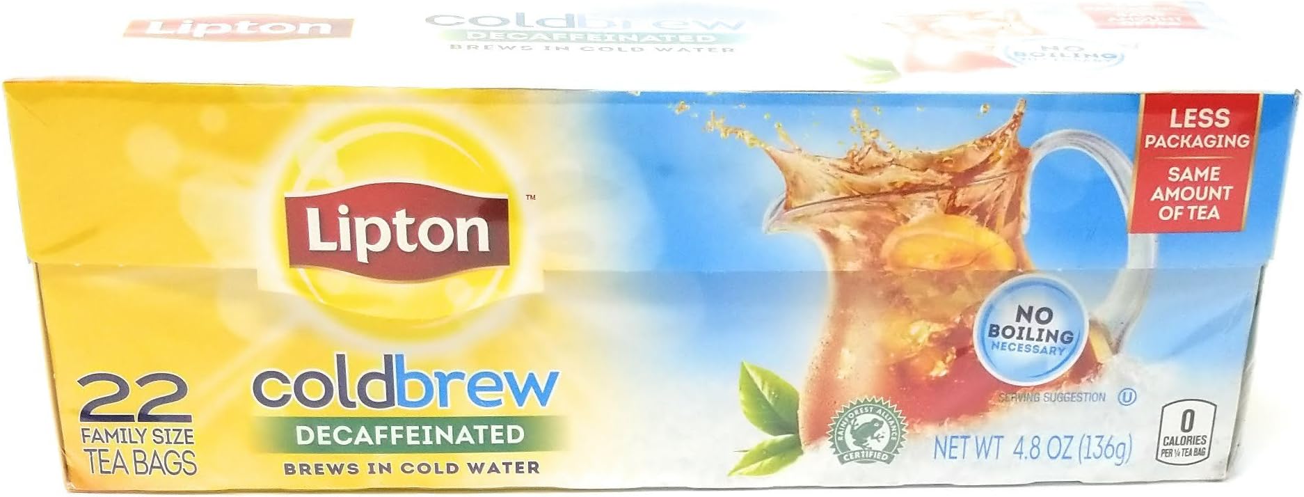 Black Tea Bags, Cold Brew, Decaf, 22 ct
