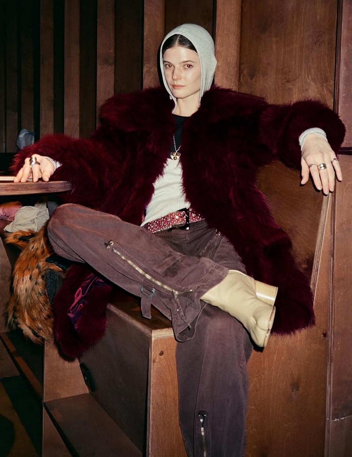 COZYPOIN Womens Faux Fur Coats Warm Mid Long Furry Jackets Long Sleeve Lapel Winter Fluffy Outerwear Shaggy Parka Coat - Image 6