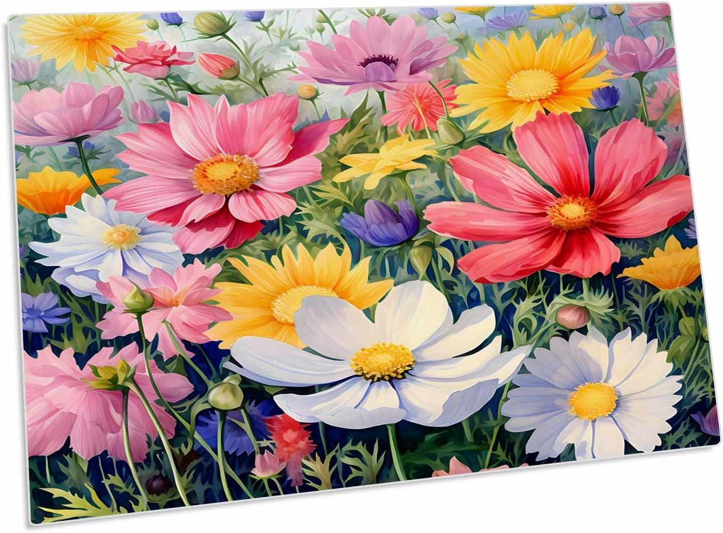 Pad de escritorio con fondo de flores