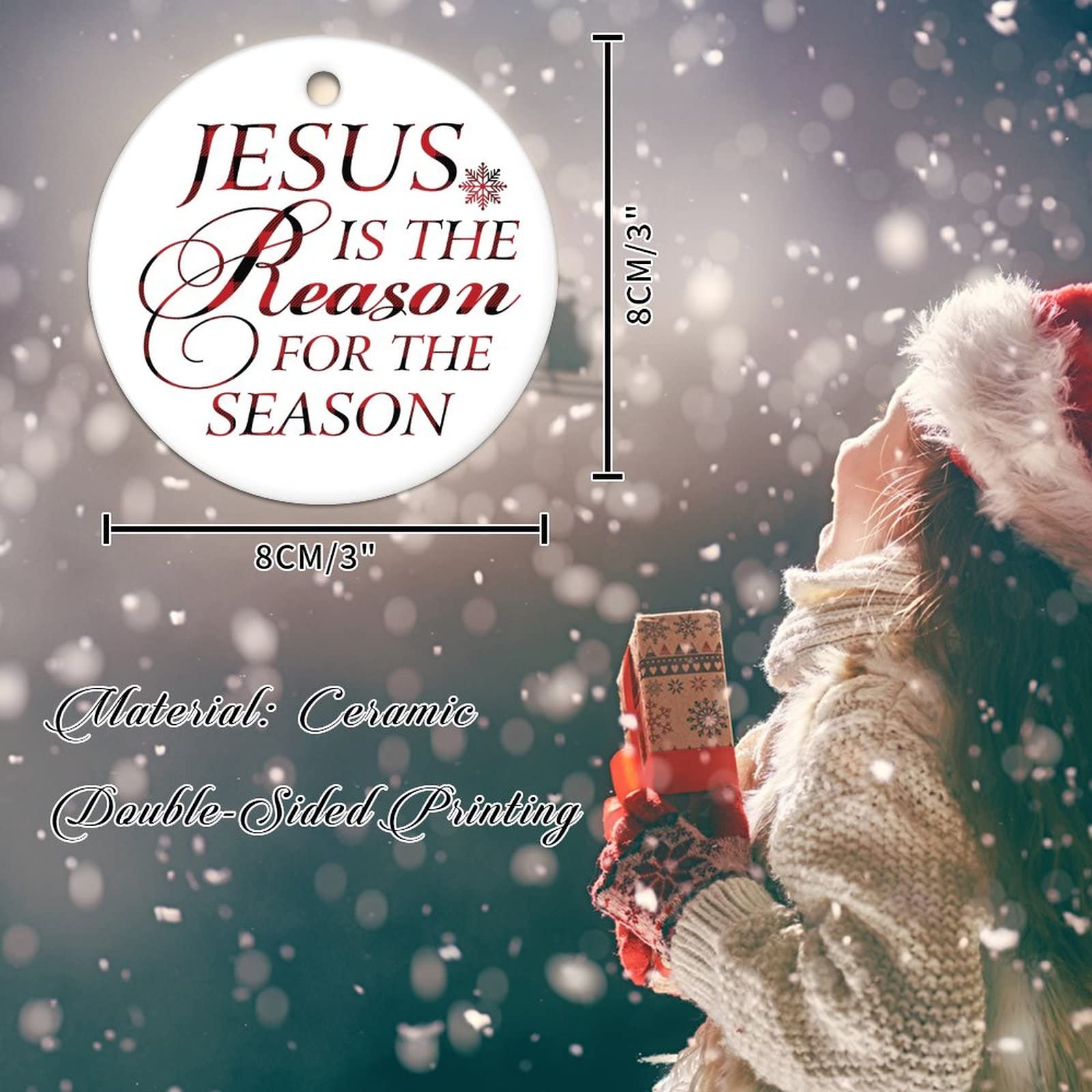MEHOFOND Weihnachts-Banner „Jesus Is The Reason“ – 180x110 Cm, Rot, Mit Weihnachtsmotiven