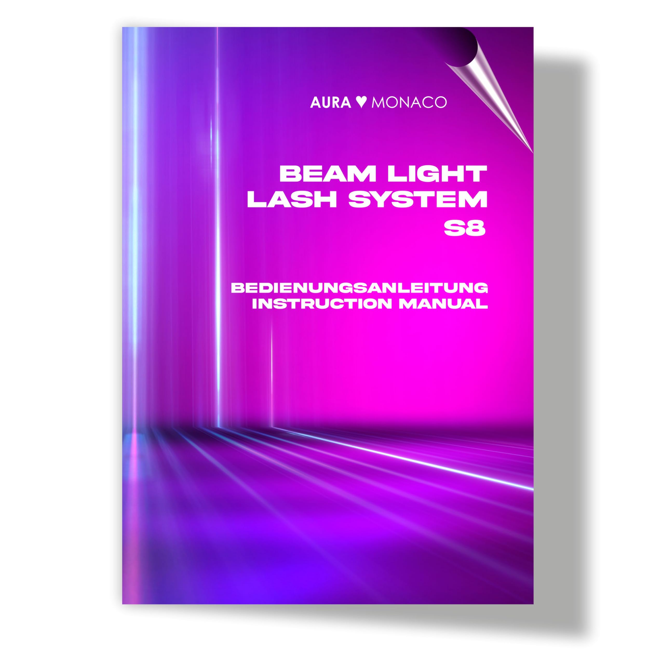 AURA Monaco | Beam Light UV Lash System S8 Complete Set – Profi-Set für UV-Wimpernverlängerung mit UV-LED-Lampe, Super Fast Kleber, Schutzbrille, Pads & Fußpedal – inkl.