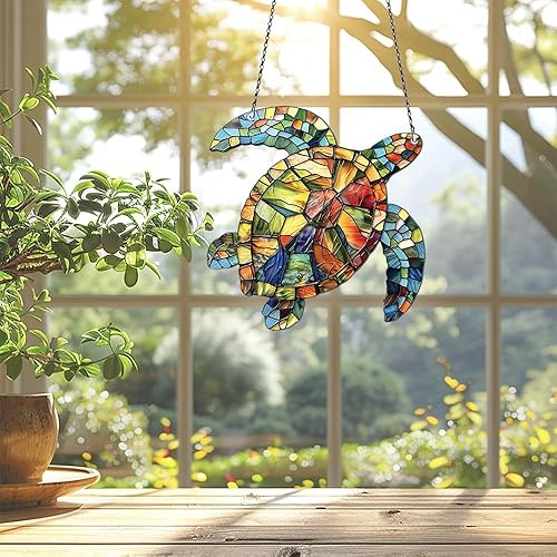 Miniatura 2 de Adornos de tortuga marina para colgar en la ventana, regalos para amantes de las tortugas marinas para mujeres y hombres, decoración de pared para
