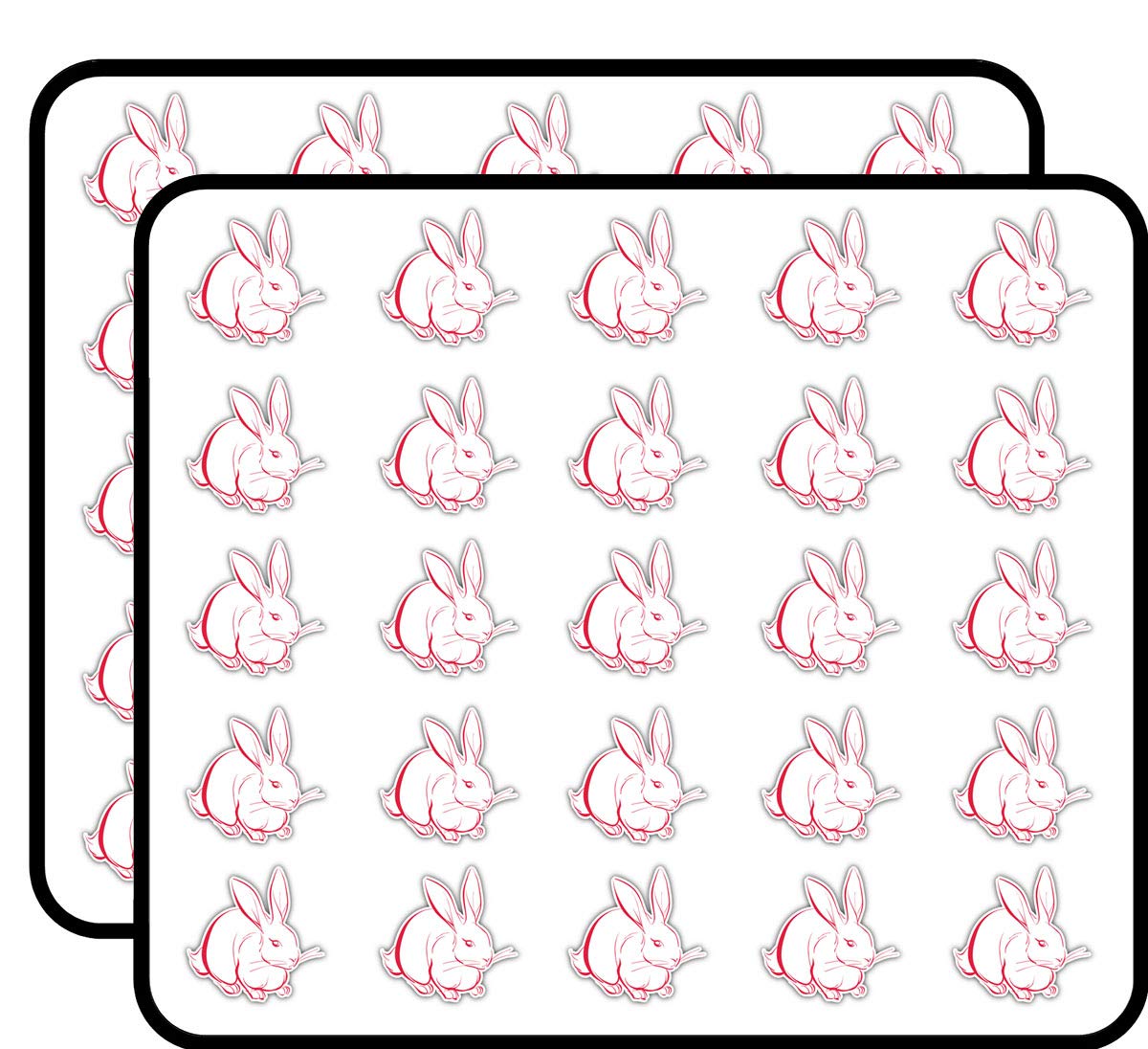 Rabbit Silhouette Decorative Scrapbooking Sticker Waterproof Vinyl Stickers for Water Bottle, Laptop & Phone Case – 50 Pack