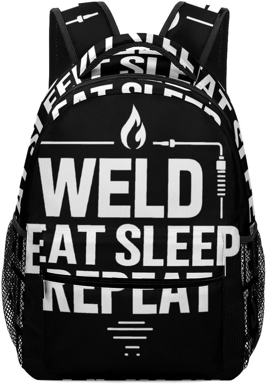 Welder Weld Eat Sleep Repeat Unisex Backpack Casual Daypacks Lightweight Shoulders Bag for Camping Hiking Travel