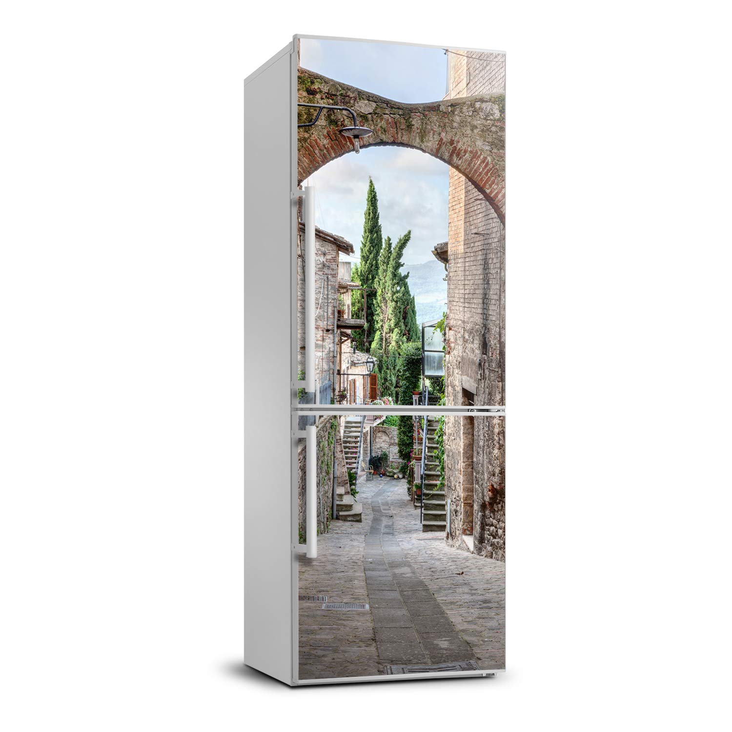 Vinilo para nevera de 60x180 cm con diseño de calles italianas Tulup
