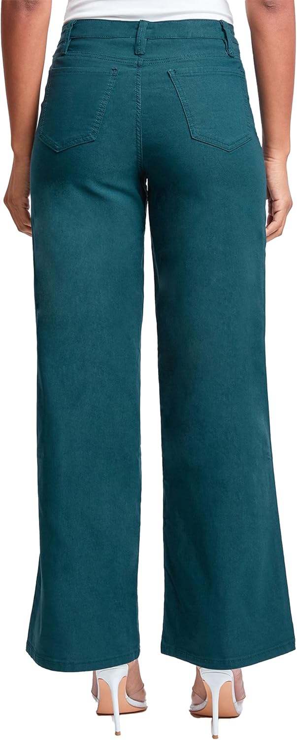 YMI Womens Women's Hyperstretch Forever Color High Rise Wide Leg Pants - Image 3