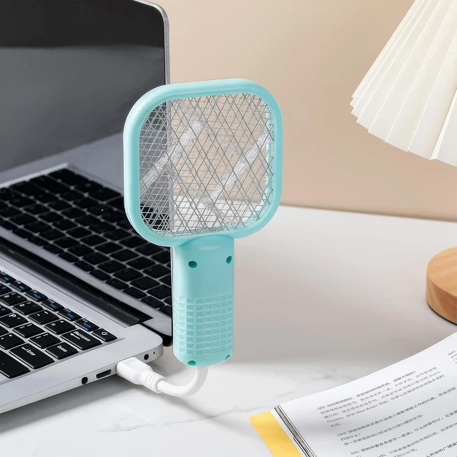 2024 New Electric Mosquito Swatter, Fly Swatter Racket, 2 in 1 Electric Bug Zapper USB Rechargeable with 5 Layer Safety Mesh, Indoor Outdoor Mosquitoes Zapper for Home Office Camping Patio (4PCS)