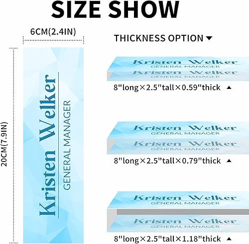 Miniatura 4 de Placa de nombre de escritorio personalizada, placas de nombre de vidrio acrílico personalizadas para escritorios, placa de identificación decorativa