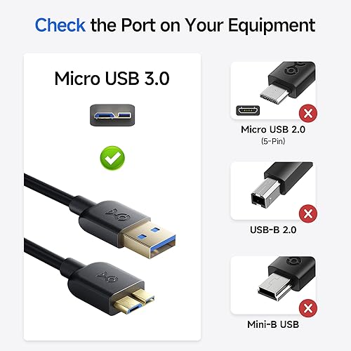 Miniatura 2 de Cable Matters Cable largo micro USB 3.0 - 15 pies, cable externo de disco duro, USB A a USB Micro B, compatible con discos duros externos Seagate,