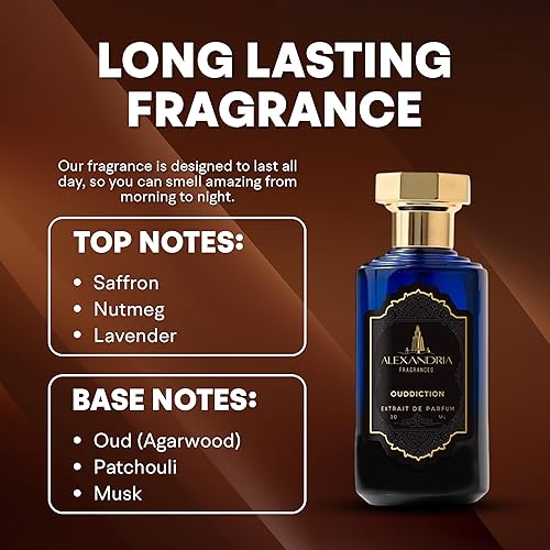 Miniatura 5 de Alexandria Fragrances Perfume Ouddiction  Perfume premium con rico Oud y notas de cuero  Eau de Parfum de larga duración para hombres y mujeres