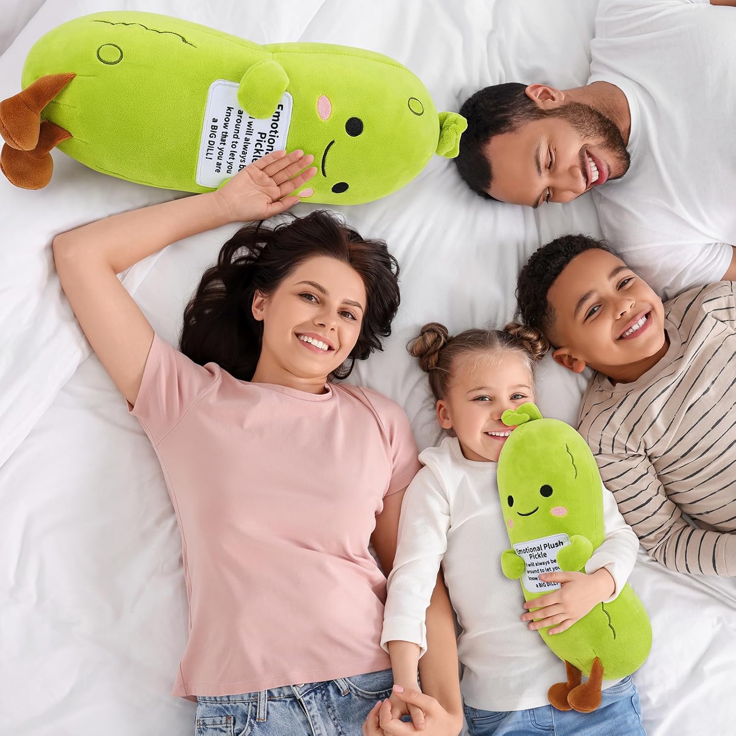 Emotional Plush Pickle,Pickle Stuffed Animal-12.6” Plushies Cucumber Stuffed Animal with Positive Warm Words,Kawaii Plush Toy Vegetable Plushie Pillow,Birthday Gift for Kid Adult - Image 7