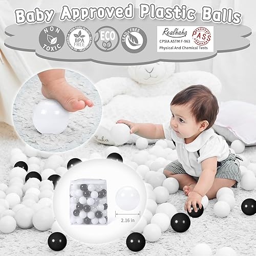 Miniatura 3 de Realhaha Pelotas para hoguera, bolas de juego grises, bolas de plástico suave para niños pequeños, bebés, niños, cumpleaños, tienda de campaña o