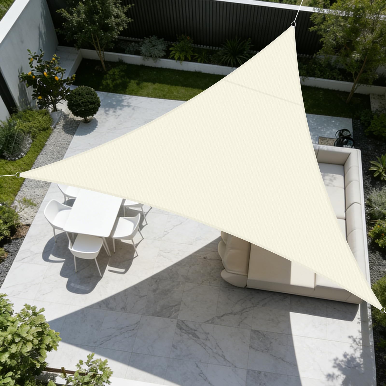 LOVE STORY Toldo Vela Rectangular 2.5x4m, Vela de Sombra Impermeable Oxford, Protección Rayos UV Toldos para Exterior Patio Jardín Terrazas, Arena — view 12
