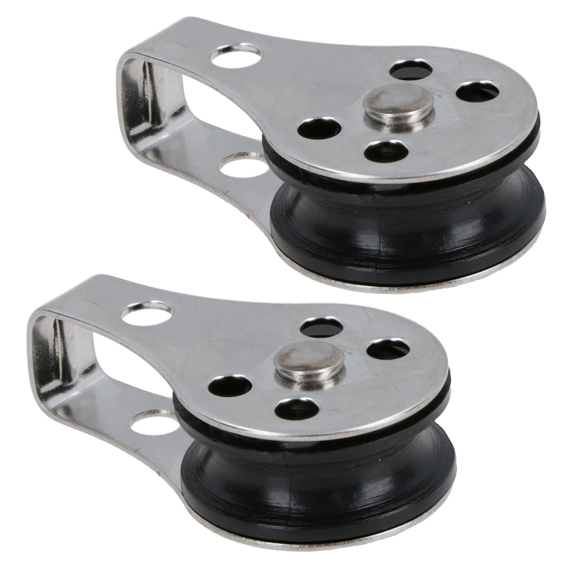 Ab Tools Type 2 Marine Pulley Block 26Mm Diameter Nylon Wheel Stainless Steel 2Pc