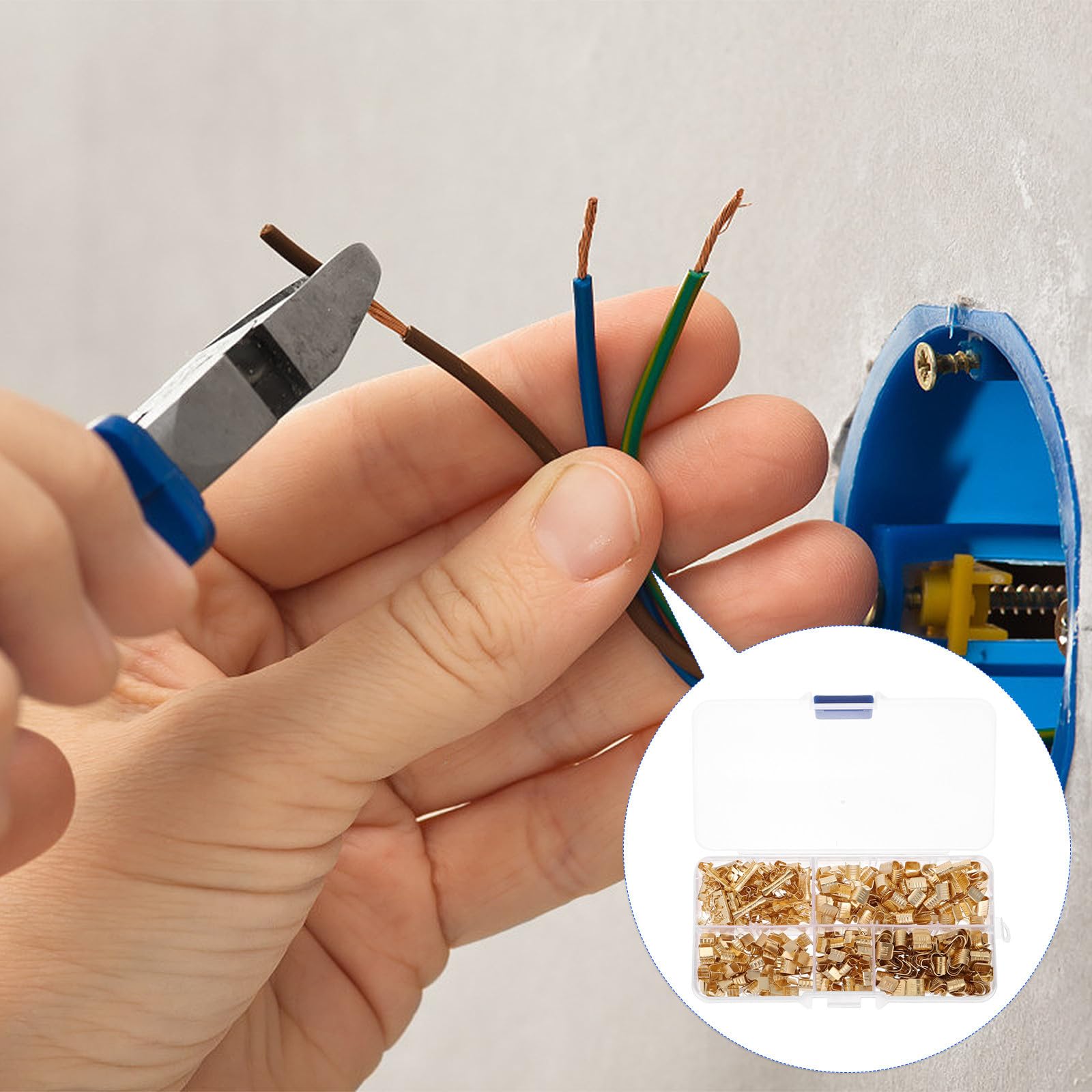 Cosses Électriques Connecteurs Légers à Sertir en Cuivre Lot de 500 Forme de U Dorées Connexion Rapide pour Câbles pour Ordinateurs et Équipements Divers
