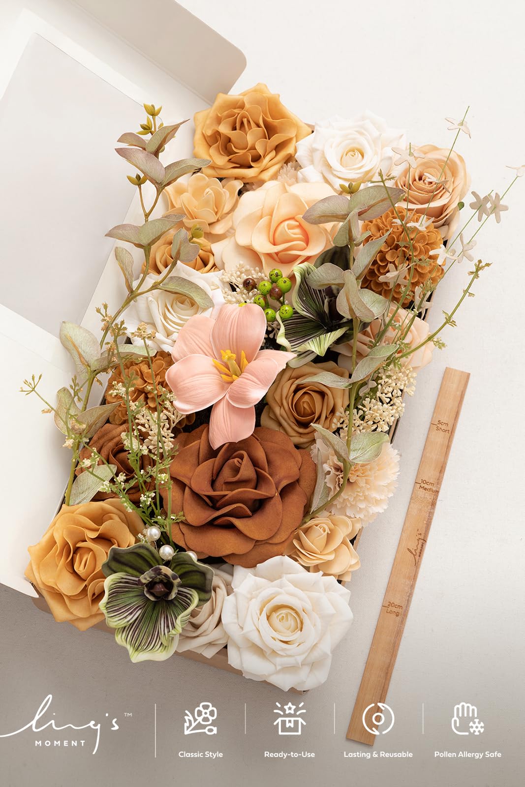 Amazon.com: Ling's moment Fake Flowers Box, Faux Artificial