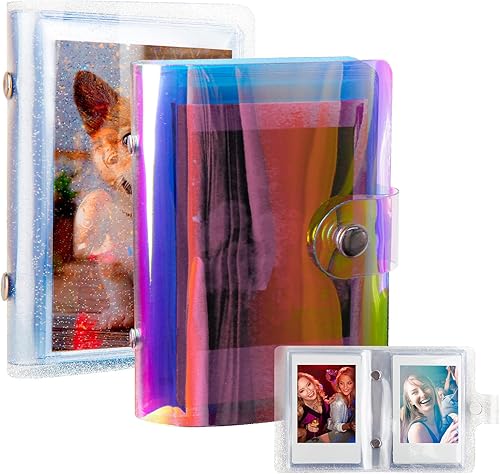 Paquete de 4, 36 bolsillos 2 x 3 pequeños álbumes de fotos para Fujifilm Instax Mini, Polaroid Snap, Z2300, cámaras instantáneas SocialMatic e