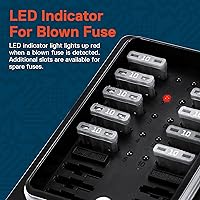 Vista 3 de True Mods 10 Way Waterproof Fuse Box for Automotive [ATC/ATO Blade Fuses] [250 Amp] [Up to 25A per Socket] [LED Indicator] [12V - 32V DC] Auto