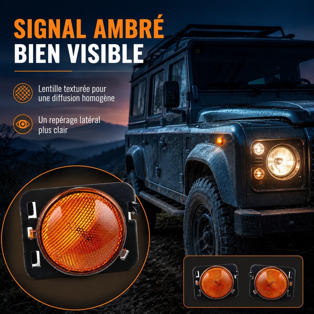 Pour Jeep Pour Wrangler JK 2007-2018 clignotant latéral feu répétiteur