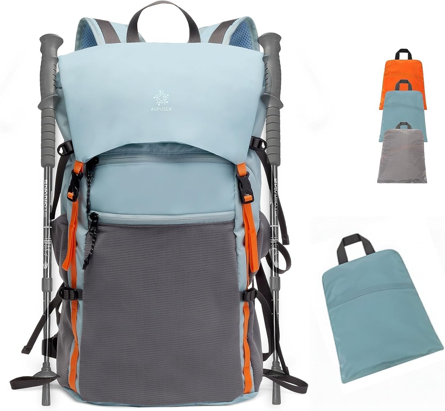 Super Eager 20L Lightweight Foldable Rucksack - Packable Water-Resistant Daypack for Hiking,Hill Walking,Travel & Daily Commute - Compact & Durable(Blue)
