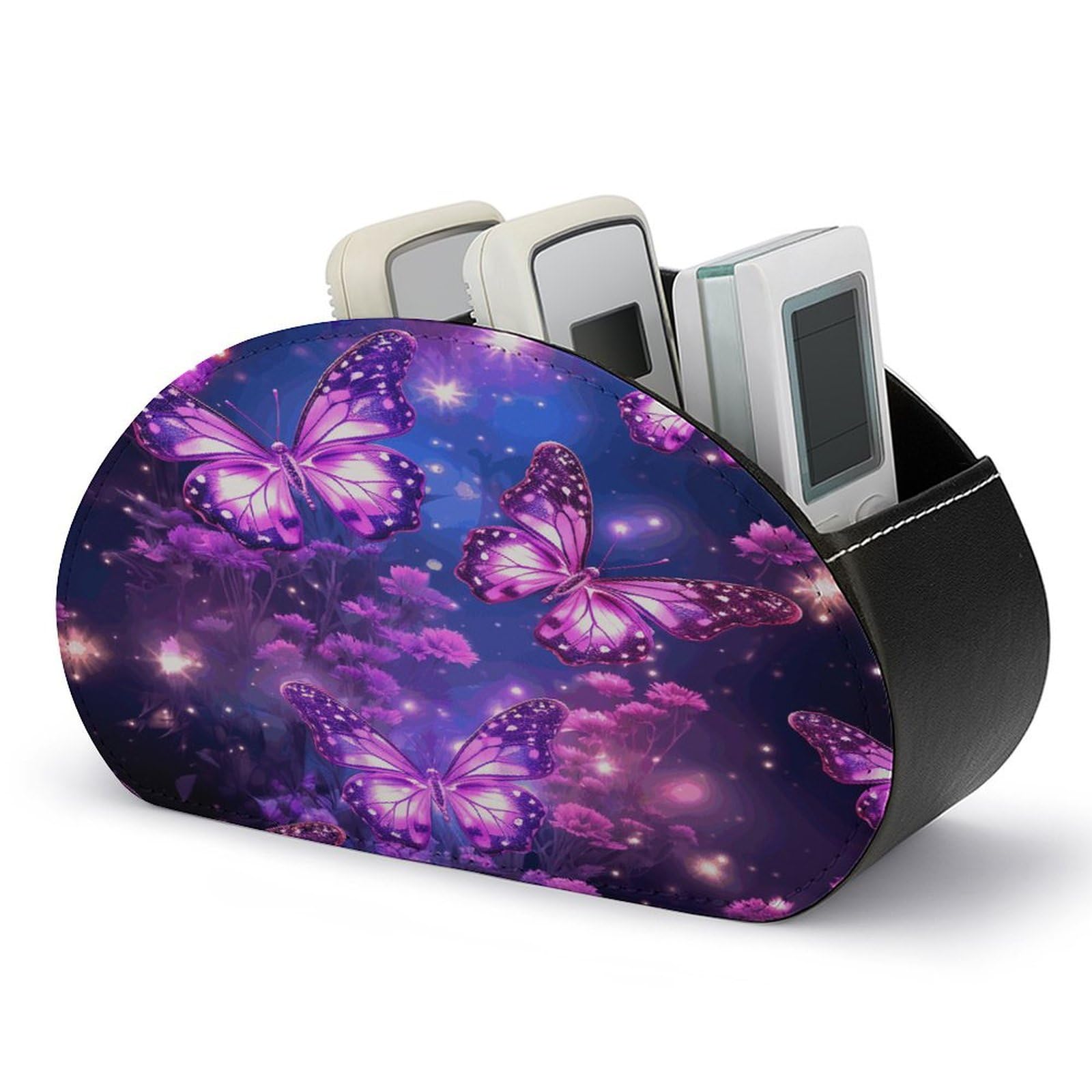 Support de télécommande en cuir à 5 compartiments pour bureau et maison