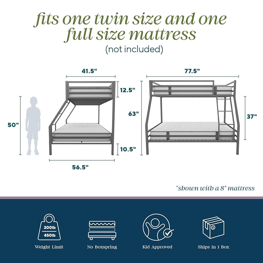 Less than IV V GOATBED セット Amazon.com: SHA CERLIN Loft Bunk Bed Twin Over Full Size