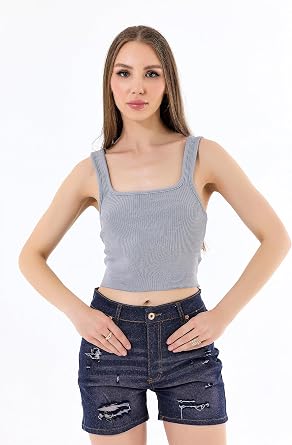 Sİm Detayli YirtmaÇ Orta Bel Denim Şort