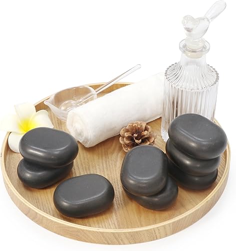Miniatura 9 de Masaje Masaje Super XX grande ovalado negro Basalto Lava Hot Stone Pack de 4 piezas
