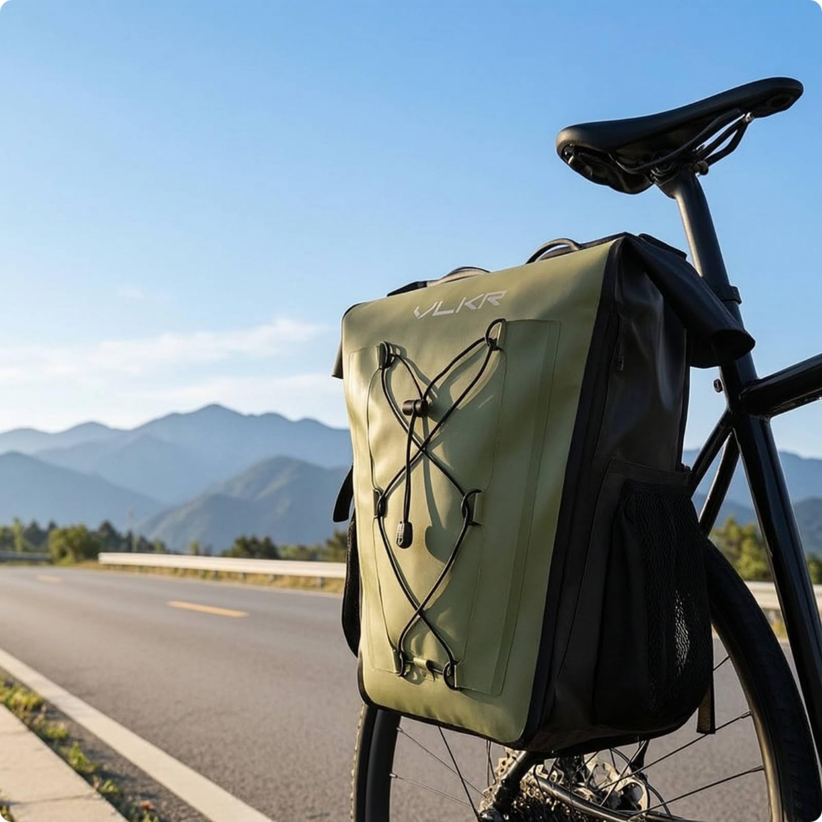 Borsa Pannier Bicicletta Borsa da Bicicletta Borsa Portapacchi Borsa Posteriore Tessuto PVC Facile da Pulire Protezione dalla Pioggia Laccio Elastico, Array, Giallo
