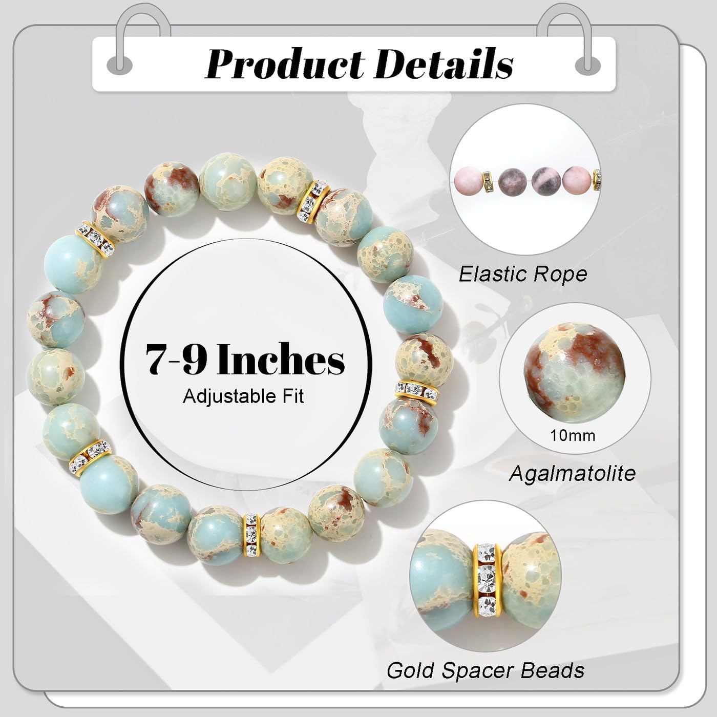 DUQGUHO Healing Bracelets for Women Anxiety Crystal Bracelet 10mm Stretch Stone Jewelry Crystal Gifts for Women - Image 4