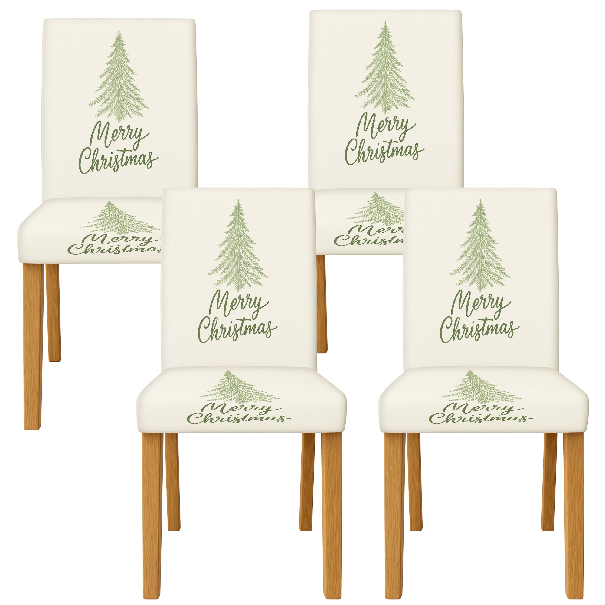 Housse de chaise en élasthanne de salle à manger lavable pour décoration de Noël