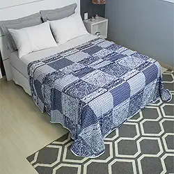 Lençol Casal Sem Elástico Malha Estampada 100% Algodão Para Se Cobrir 2,20 x 2,20m Toque Macio, Conforto e Durabilidade Cozzilar (Modelo 1)