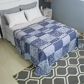 Lençol Casal Sem Elástico Malha Estampada 100% Algodão Para Se Cobrir 2,20 x 2,20m Toque Macio, Conforto e Durabilidade Cozzilar (Modelo 1)