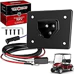EZGO 48V Charger Receptacle with Wires, Golf Cart Charger Socket for EZGO RXV & TXT 2008-UP Electric, EZGO 2Five 2010-UP Delta-Q, EZGO Charging Port Replace OEM# 602529 613304